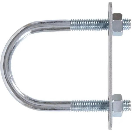 Round U Bolt & Crimp Plate U Bolts Electro Galvanised Includes 2 washers & 2 nut - FISHER DISCOUNT