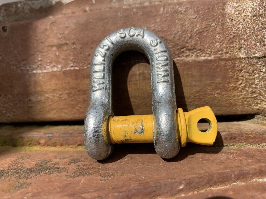 6-25mm Bow Shackles WLL 0.-8.5T Rated 4WD Recovery Tow Car Trailer Yellow