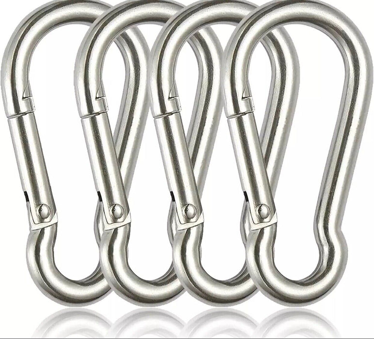 316 STAINLESS STEEL Snap Hook Clip Camping Climbing Lock Carabiner 5 6 8 10 mm