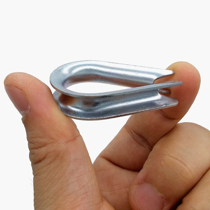 4-12mm1Wire Rope Thimble Zinc Webbing Cable Wire Ferrule Hook Eyelet End Loop