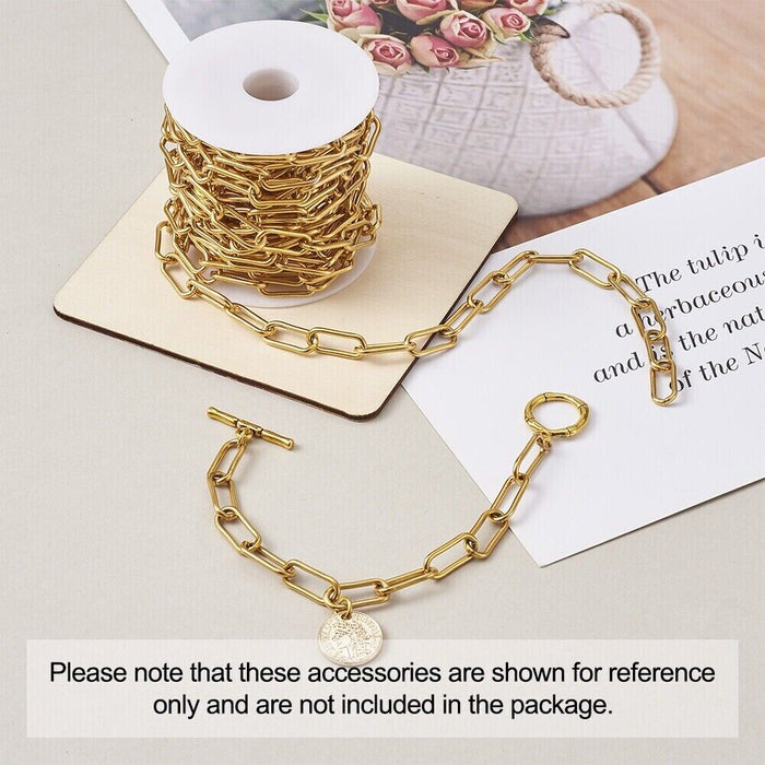 3.0mm x 35mm x 2.5m Copper/Black/Nickel Paperclip Chains Oval Link Cable Chains