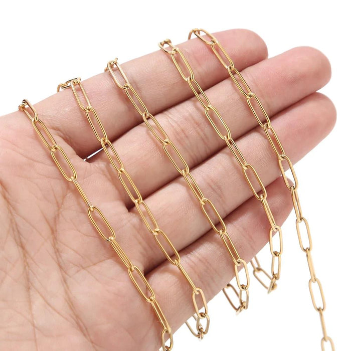 3.0mm x 35mm x 2.5m Copper/Black/Nickel Paperclip Chains Oval Link Cable Chains