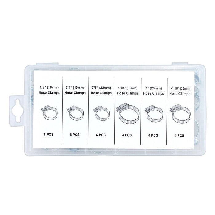 Force pro 40 Pcs Hose Clamp Assortment Professional Industry Tool 6-38mm