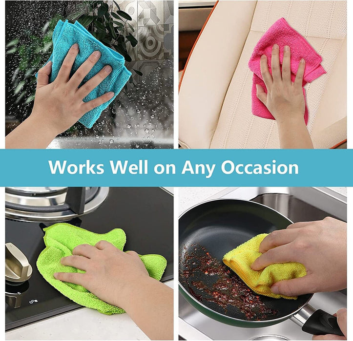 10PCS Microfiber Cleaning Cloth Strong Decontamination Towel Easy Clean Wipes