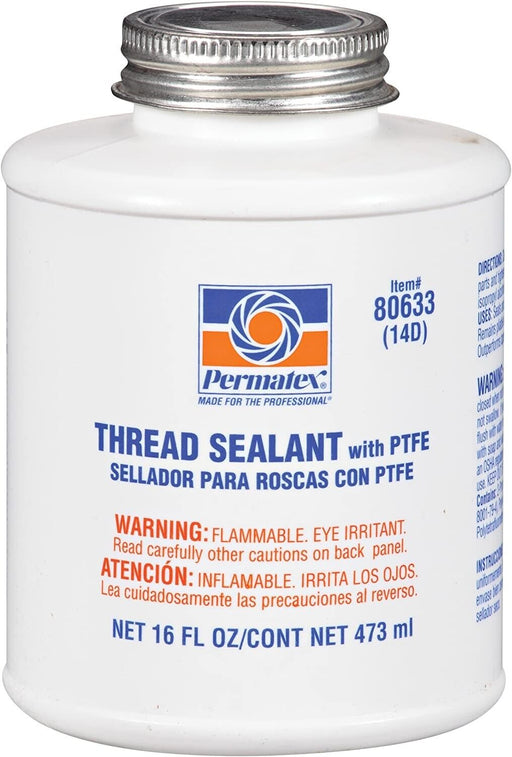 Permatex 80633 Thread Sealant with PTFE 4oz Can Re-usable Made in USA - FISHER DISCOUNT