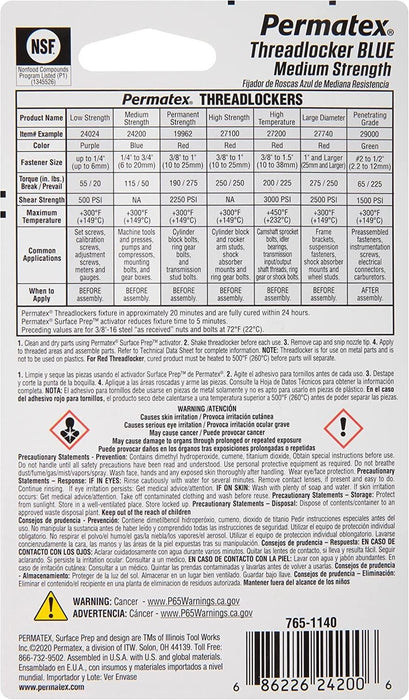 Permatex® Medium Strength Threadlocker BLUE 6ml #24200
