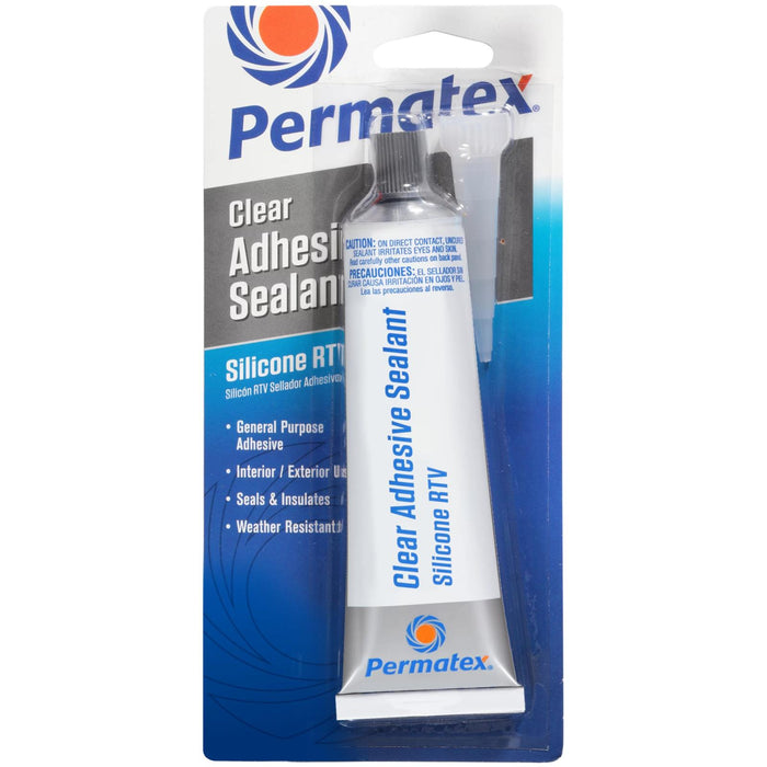 Permatex Clear RTV Silicone Silastic Adhesive Sealant Silicone Made in USA