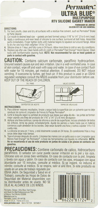 Permatex Ultra Blue Rtv Silicone 99g SENSOR SAFE Gasket maker FREE DELIVERY