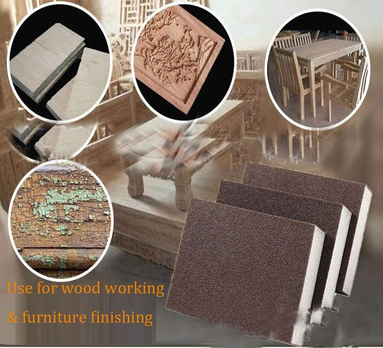 3PC Foam Sanding Blocks Abrasive Grinding Polishing Sandpaper Sponge Pad