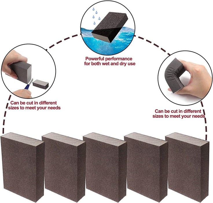 3PC Foam Sanding Blocks Abrasive Grinding Polishing Sandpaper Sponge Pad