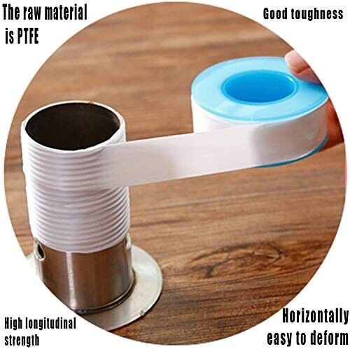 Teflon Tape white thread sealing water ptfe plumbing tape TeflonTape 12mm x 8m