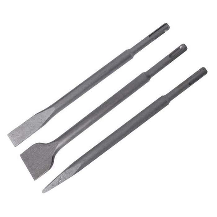 SDS + 3Pce Chisel & Point 20mm & 40mm Chisels For Brick Stone Masonry Etc DIY