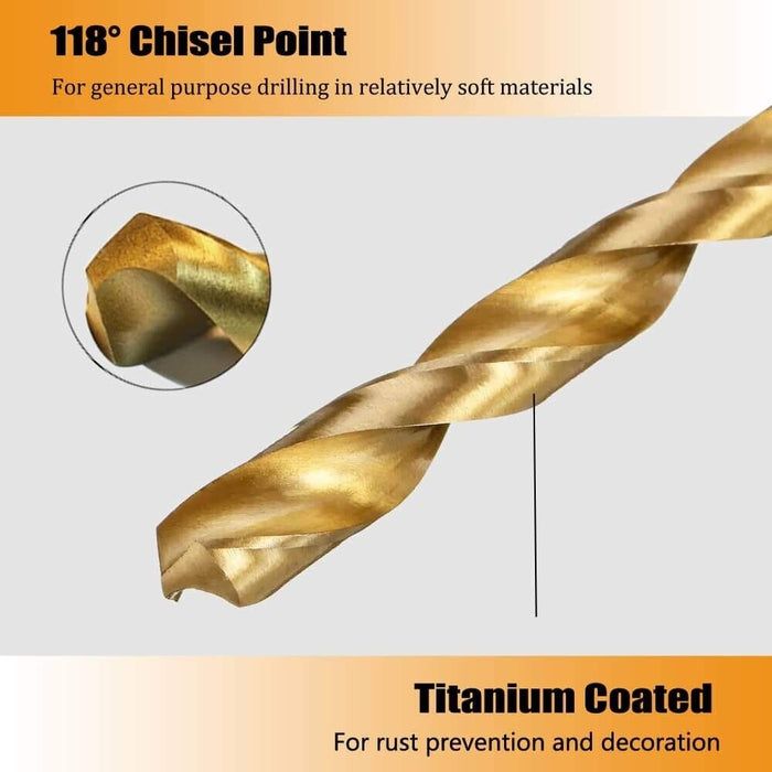 19pcs/set HSS Cobalt Fully Ground Drill bits, Metric set 1-10mm x 0.5 increment