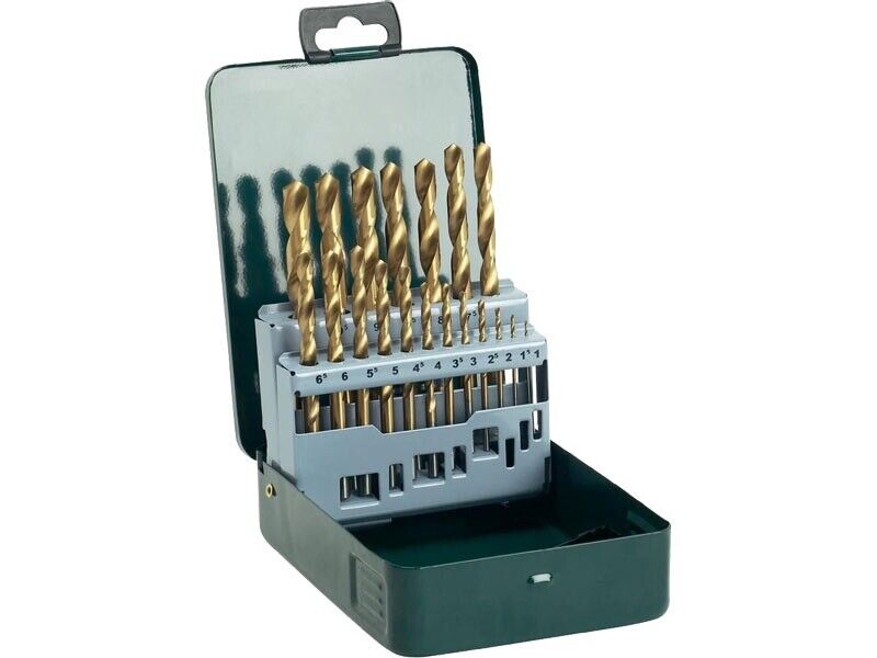 Force pro 25Pc 1-13mm HSS Tin Coated Tip Workshop Drill Bit Set Metric