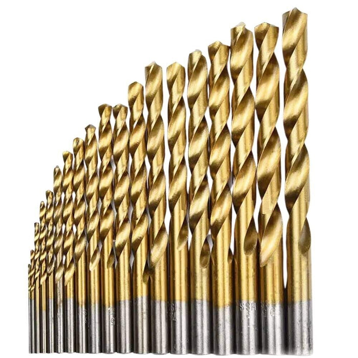 Force pro 25Pc 1-13mm HSS Tin Coated Tip Workshop Drill Bit Set Metric