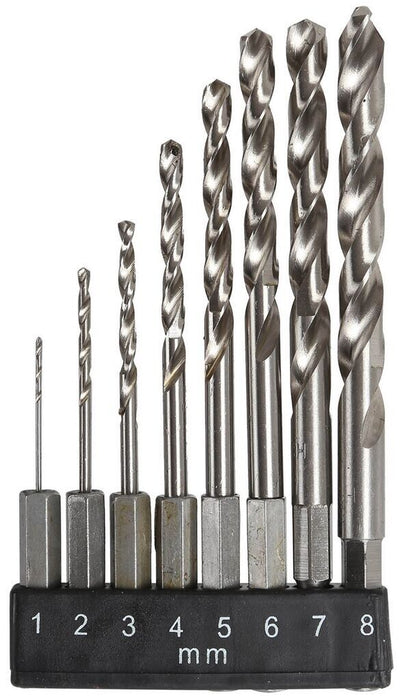 Force pro 8pcs HSS Hex Shank Drill Bit Set METRIC Quick Change  1/4" DIY