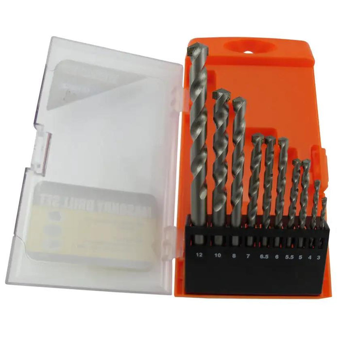 10x Masonry Drill Bit Set Extra Tough Carbide Drill Bits Stone Concrete Brick - FISHER DISCOUNT