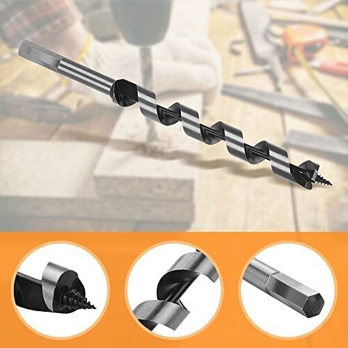 6-25mm x 215mm-400mm AUGER WOOD BORING DRILL BIT SHANK CARPENTRY TIMBER TWIST - FISHER DISCOUNT