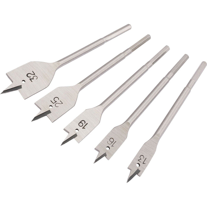 5pcs Wood Drill Bit Set Spade Bit Cutter Wood Tools with Hex Shank Screw Tip