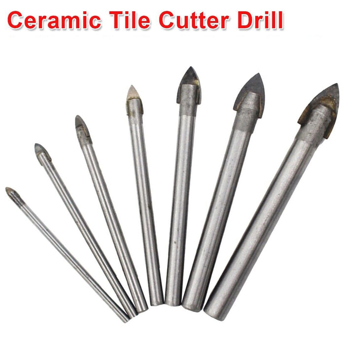 5PCS 4/5/6/8/10mm Titanium Ceramic Tile Glass Drill Bit Cross Spear Head Set