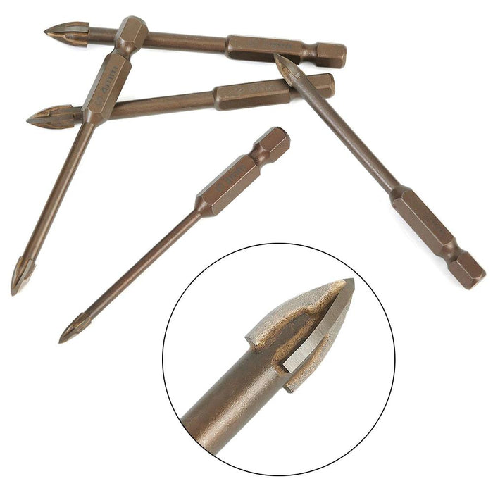 3-12mm 4 Cutting Edges YG6 Tungsten Carbide Tip Ceramic Tile Glass Drill Bit