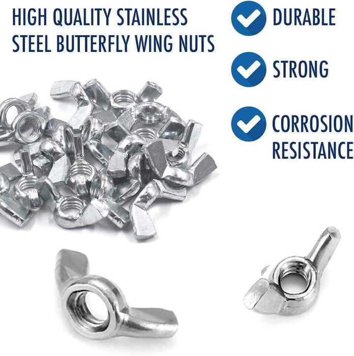 Wing Nut Assortment Butterfly Nut Industry Hardware Metric M5 to M8 150Pcs