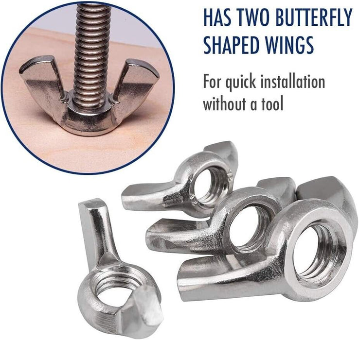 Wing Nut Assortment Butterfly Nut Industry Hardware Metric M5 to M8 150Pcs