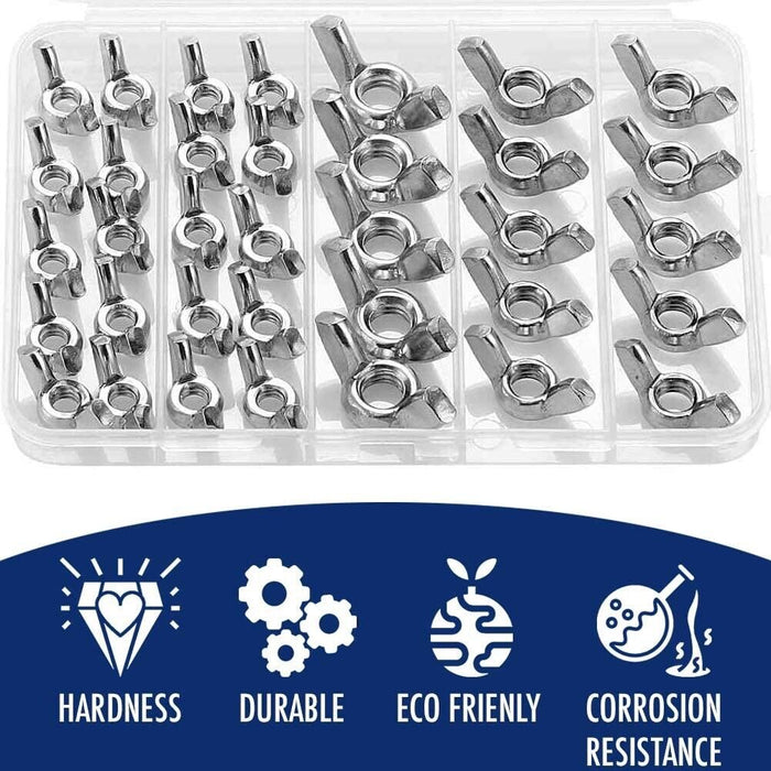 Wing Nut Assortment Butterfly Nut Industry Hardware Metric M5 to M8 150Pcs