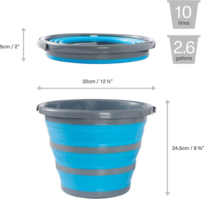 Home Master Collapsible 10L Bucket Space Saver Laundry Cleaning