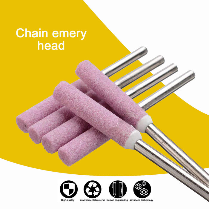 6PCChainsaw Sharpener Burr Grinding Stone File Chain Part Sharpening 4/4.8/5.5mm