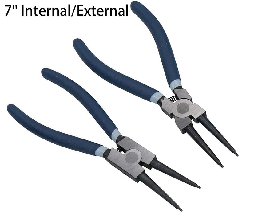 Force pro 2PC 7" Cir-clip Pliers Set Internal External Snap Ring Remove Tool