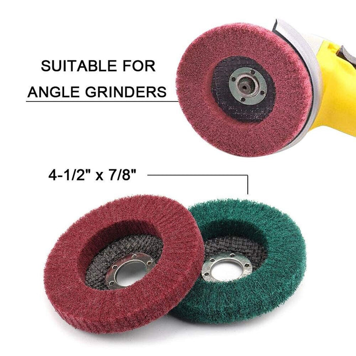 3PC 4/5" Nylon Fiber Flap Polishing Discs Buffing Wheel Scouring Pad 120/240# AU