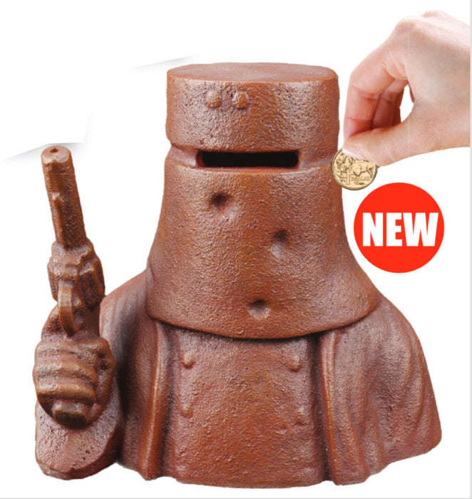 Ned Kelly Cast Bank Statue Sculpture Money Box Rust Brown