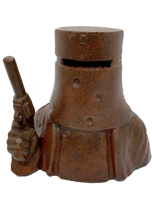 Ned Kelly Cast Bank Statue Sculpture Money Box Rust Brown