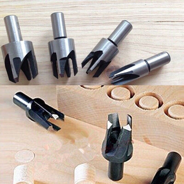 4pcs Claw Wood Plug Hole Cutter Drill Bits Cutting Dowel Woodwork Work Tool Saw