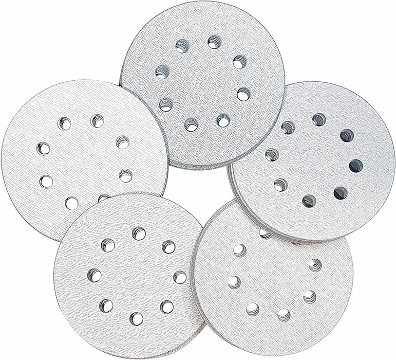 30PC 125mm 5" 80-120G Round Orbital Sanding Disc Discs Hook Loop 8 hole Drywall