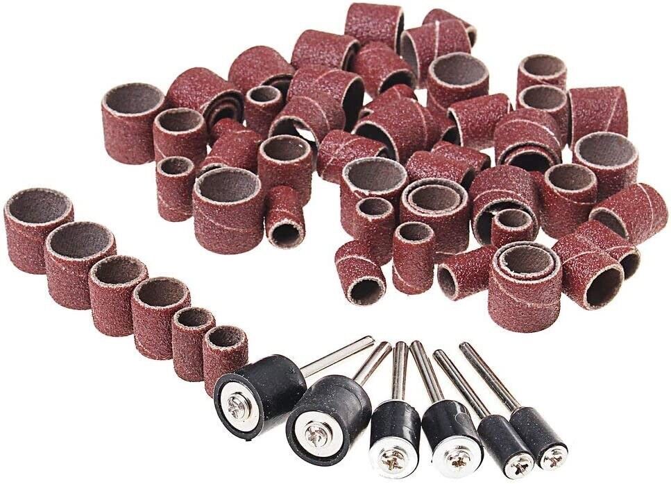 Force pro 63Pcs Sanding Bands Drum Sleeve  Mandrels Dremel Rotary Tools Kit AU