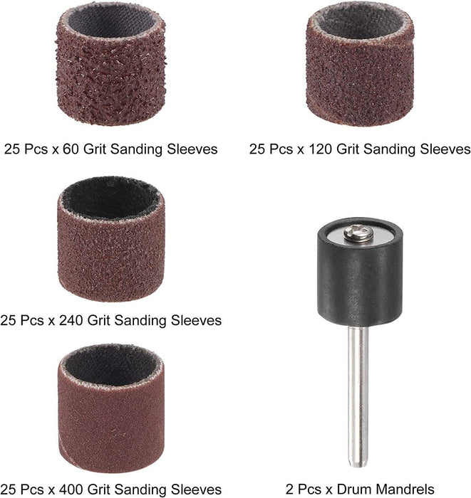 Force pro 63Pcs Sanding Bands Drum Sleeve  Mandrels Dremel Rotary Tools Kit AU