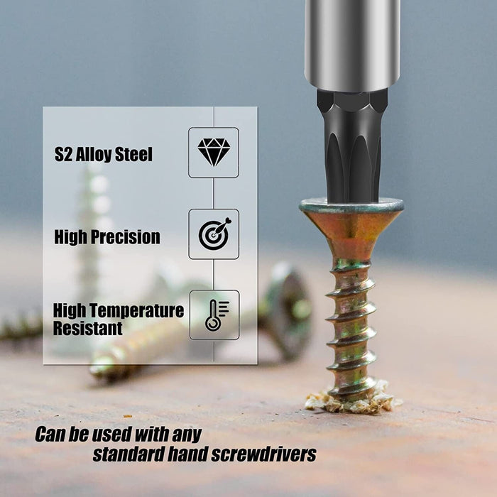 Force pro 32pce Power Screwdriver Bit Set Torx Hex Phillips Magnetic Slotted