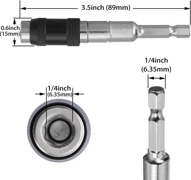 11PC Magnetic Pivot Drill Bit Holder Steel Impact Pivoting Tip Screw Swivel