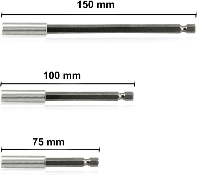 75-600mm  Hex Shank Magnetic Screwdriver Extension Socket Drill Bit Holder 1/4"