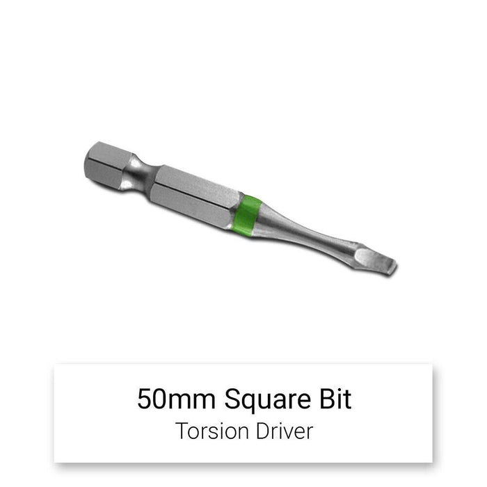 PRO 2PC Screwdriver Bits SQ1/SQ2/SQ3 Square Impact Gold Xtreme Torsion 50mm