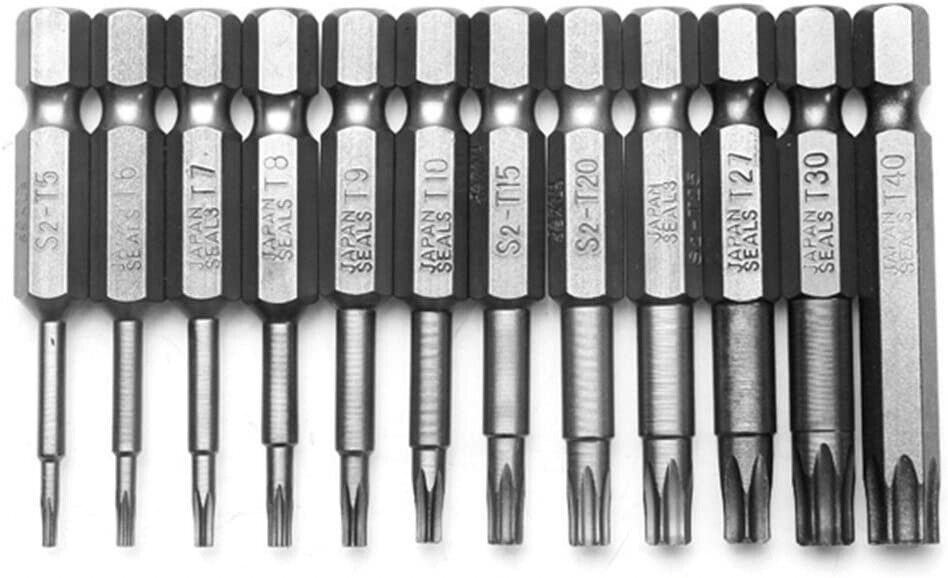 13PC Torx Head Magnetic Screw Driver Bit Set Impact Power Tamper Proof T6-T45 - FISHER DISCOUNT