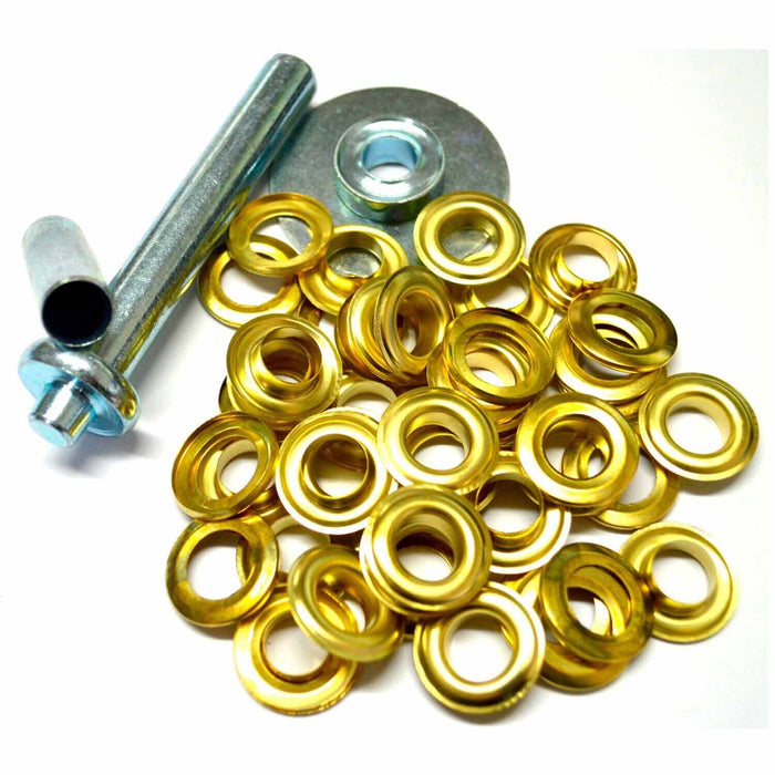 Complete Grommet Installation Kit 103 Piece Set Punches & 1/2" Brass Grommets