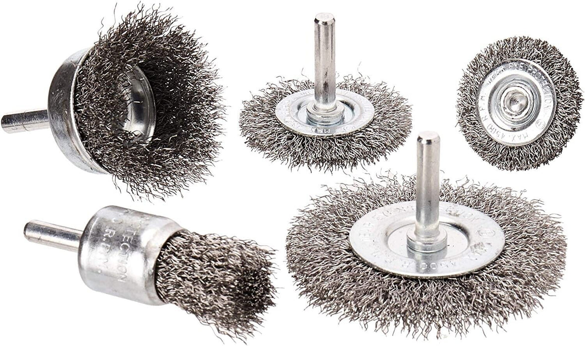 36pc HEAVY DUTY WIRE BRUSH SET WHEEL CUP FLAT METAL CLEANING RUST SANDING DRILL