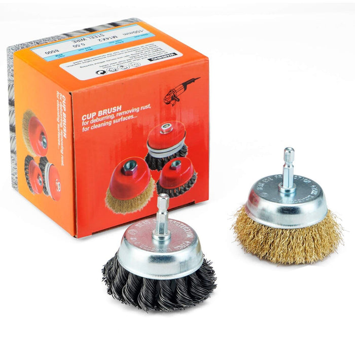 2PC Twist Knot Wire Wheel disc &Cup Brush Set Kit for Angle Grinder  Rust Remova - FISHER DISCOUNT