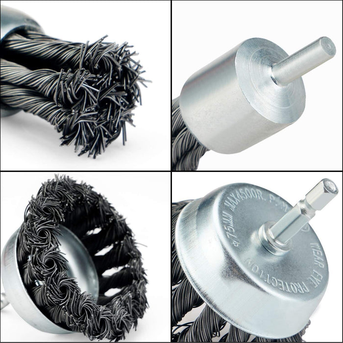 2PC Twist Knot Wire Wheel disc &Cup Brush Set Kit for Angle Grinder  Rust Remova - FISHER DISCOUNT