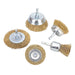 PRO 6PCS Wire Brush Wheel Set For Drill Steel Metal Cleaning Rust Sanding Brass - FISHER DISCOUNT