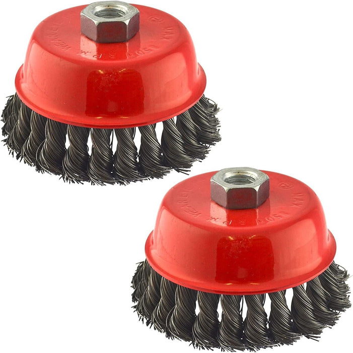 Force pro75/100mm M10 Nut Twist Knot Steel Cup Wire Brush For 4" (100mm) Grinder