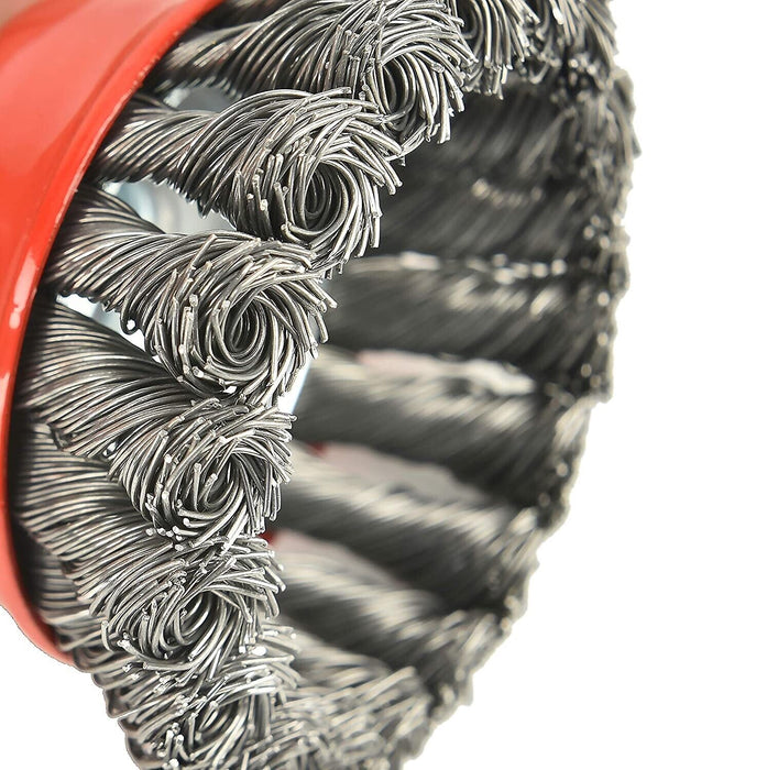 Force pro75/100mm M10 Nut Twist Knot Steel Cup Wire Brush For 4" (100mm) Grinder